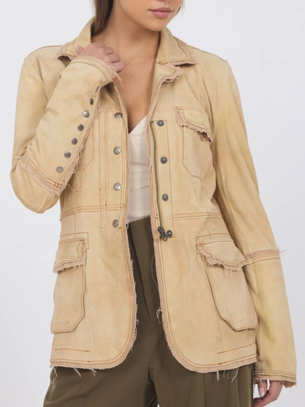 NWT - Washed Wax Leather Jacket in Rose by Jakett New York